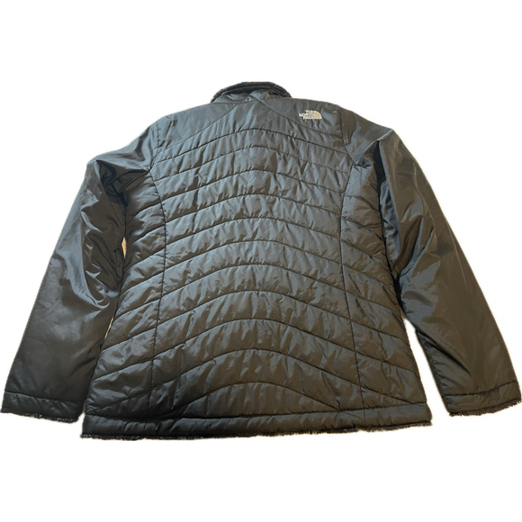 The North Face Women's Mossbud Insulated Reversible Jacket Black Fuzzy Puffer M - Picture 8 of 13